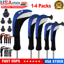 Golf Club Wood Head Covers Hybrids Headcovers Set 1-4 Pack Protect Long Neck