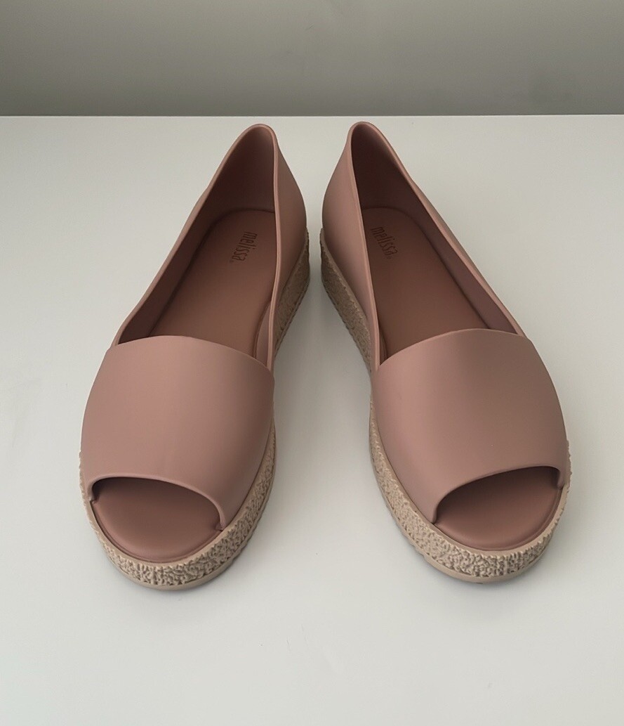 Melissa Pink Platform Jelly Sandals Puzzle Open Toe Women’s 8M Slip On