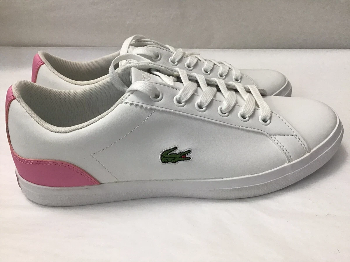 New LACOSTE Womens White Leather Shoes Tennis Size 5 Lerond | eBay