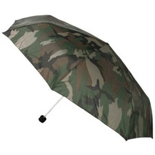 Mens Supermini Foldable Umbrella Woodland Camo Camping Fishing Festival Travel