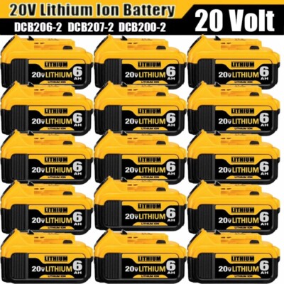 1～20 Pack Replace For 20V 20 Volt Max 6.0AH Lithium ion Battery DCB206-2