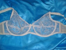 RAR Vintage Escora Nadia Spitzen Pin Up BH Büstenhalter 80 C weiß neu (ü66)