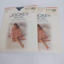VTG Set of 2 Jockey For Her Thigh High Stockings Small Medium 1996 Black White