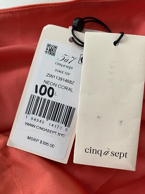 1 Cinq a Sept Womens Stace Silk One Shoulder Shirt Blouse Sz L $395