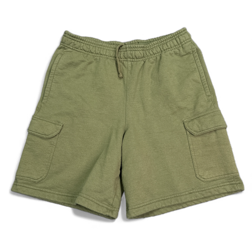Champion Fleece Sweat Shorts Mens Size Medium Olive Green Cargo Pockets