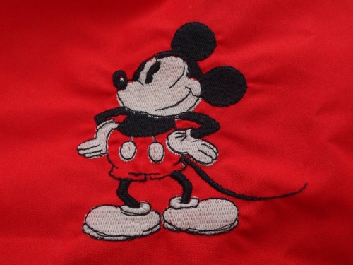 Walt Disney Productions Hooded Jacket L MIckey Mouse Windbreaker Racing Stripes - Picture 2 of 9