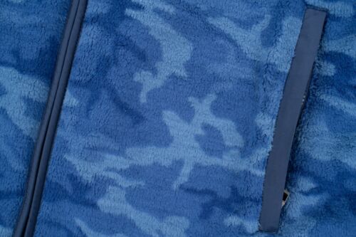PETER MILLAR Camo Blue Vest 4-Way Stretch Micro Shearling Fleece Full Zip XL - Picture 3 of 5