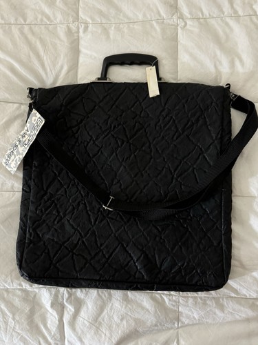 DESSINI Holland Black Laptop Bag VTG Y2K Dutch Leather Pebbled Handle Messenger - Bild 7 von 7