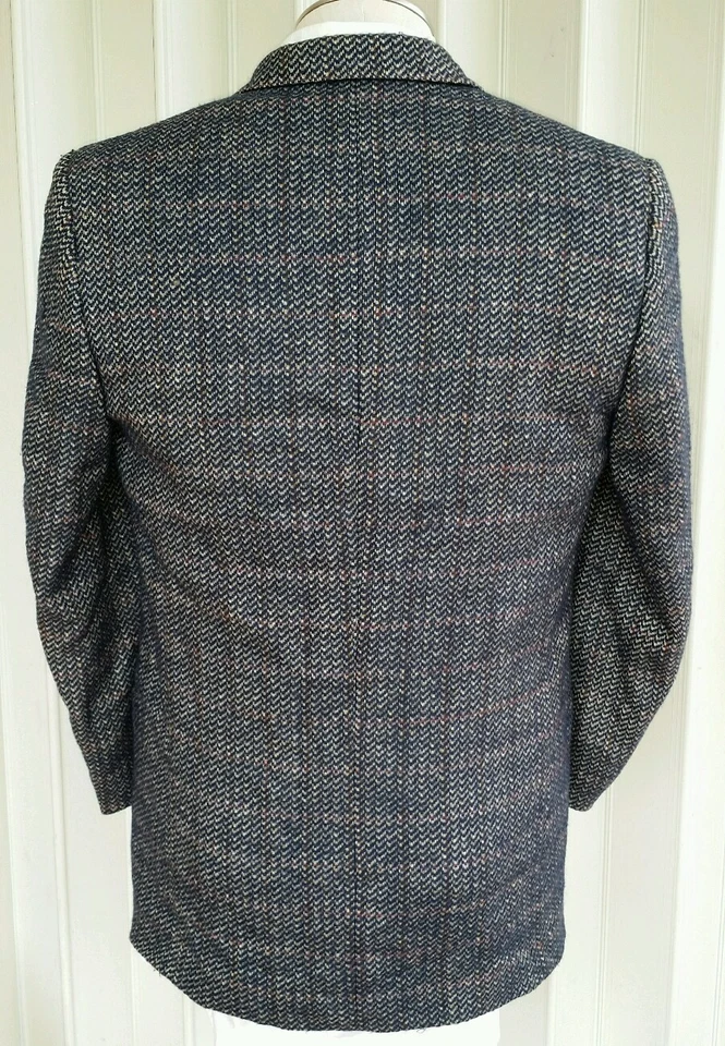 De Colección 38XS ERMENEGILDO ZEGNA Tweed Abrigo Deportivo Chaqueta Blazer Lana 48 Extra Corto Foto 3 de 4