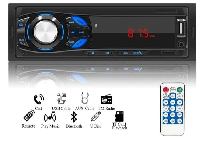 Auto radio USB bluetooth carte sd AUX avec télécommande neuf livraison gratuite - Photo 3/3