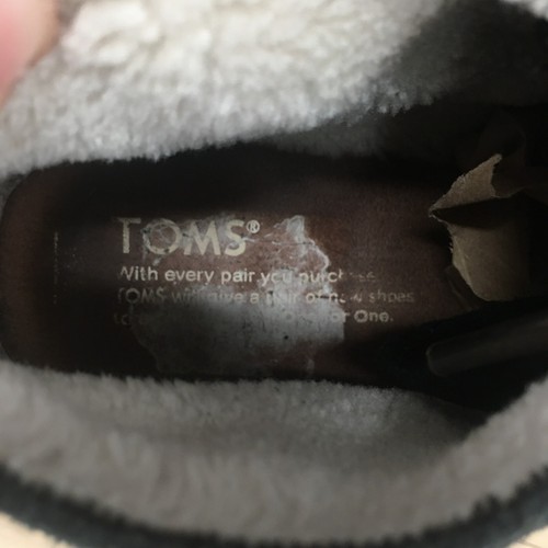 TOMS Boots Womens 8 Desert Ankle Bootie Black Leather Lace Up Wedge Heels 300616 - Picture 15 of 19