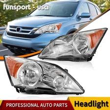 For 2007-2011 Honda CR-V CRV Headlights 07-11 Chrome Housing Amber Headlamps