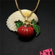 New Enamel Red Halloween Pumpkin Pendant Fashion Women Chain Lady Necklace