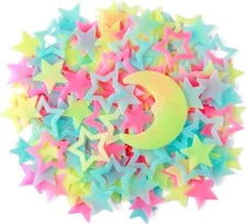 140 Glow in Dark Stars & Moon Wall Stickers Kids Room Ceiling Decor