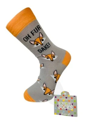 BIG EVENTS Oh Fur Fox Sake novelty socks, Funny Christmas Gift Unisex Women Or Men
