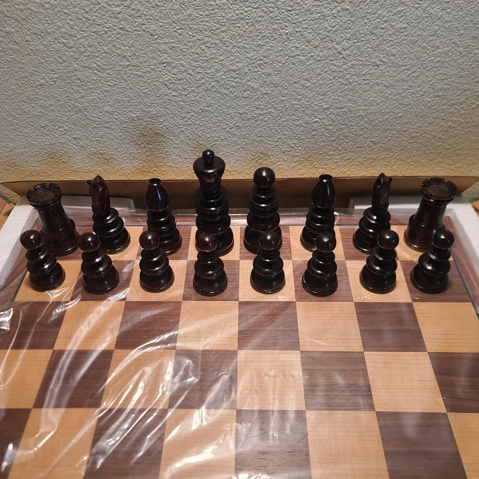 NUEVO EN CAJA Juego de Ajedrez Palisandro Calvert Staunton Grande 4.25" King Tablero de Madera Completo Foto 3 de 4