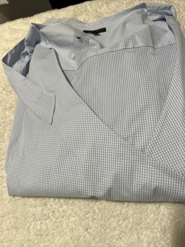 Lane Bryant sz24 Wrap Blouse gingham Blue White long Sleeve - Picture 12 of 12