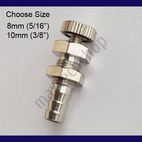 Brass Bulkhead Fitting Shutoff Drain Ebb & Flow Control Hose Barb Hydroponics eBay