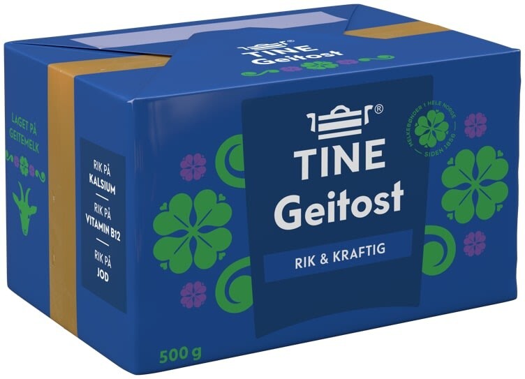 Tine Geitost FG33 Fresh Norwegian brunost / brown goat cheese from Norway 500 g.