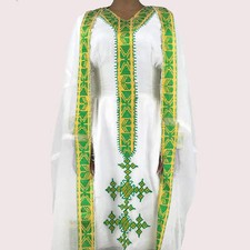Ethiopian Dress, Habesha Kemis, Traditional Women's Clothes, Short Length
