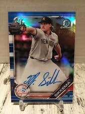 2019 Bowman Draft Chrome 1st TJ Sikkema Blue Refractor Auto 92/150 Yankees RC SP