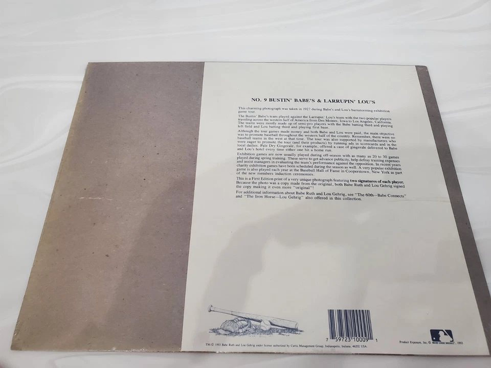 Bustin' Babe's and Larrupin Lou's Nº 9 MLB 1993 Primera Edición Impresión Autografiada Foto 2 de 2