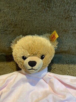 ぬいぐるみ Steiff 30cm Sleep Well Bear Comforter (Pink) Steiff 'Sleep Well' pink baby comforter teddy bear blanket