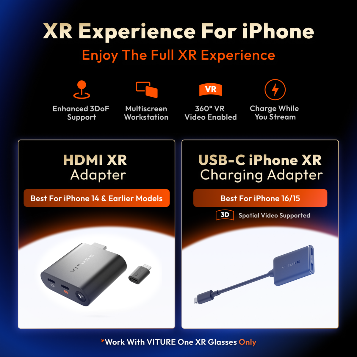 VITURE HDMI XR Adapter for iPhone 14 & Earlier Models