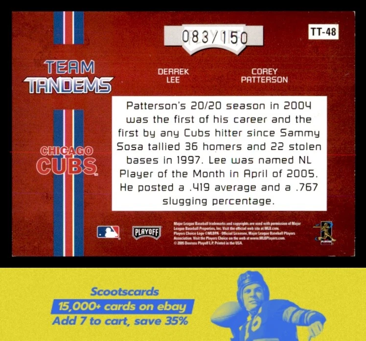Playoff Absolute Mem D Lee/C Patterson Tm Tandems Spect SN283/150 2005 #TT-48 Foto 2 de 2