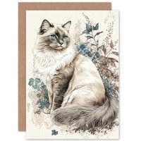 Ragdoll Im Garten Blumen Blumen Tier Geburtstagskarte