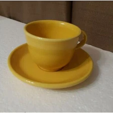 Homer Lauhhlin Fiestaware Tea Cup and Saucer Yellow