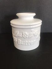 The Original Butter Bell Crock by L. Tremain 2006 Ceramic White Floral