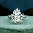 2.30 Ct Marquise Diamond 14K White Gold Finish Vintage Engagement Wedding Ring