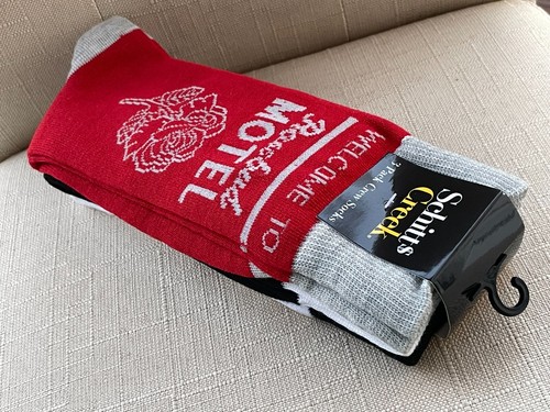 Schitt's Creek Socks 3 Pack Crew Socks Red White Black Unisex One Size - Picture 2 of 11