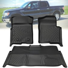 New 3d Floor Mats For 2010-2014 Ford F-150 F150 Super Crew Cab Black Tpe Liners
