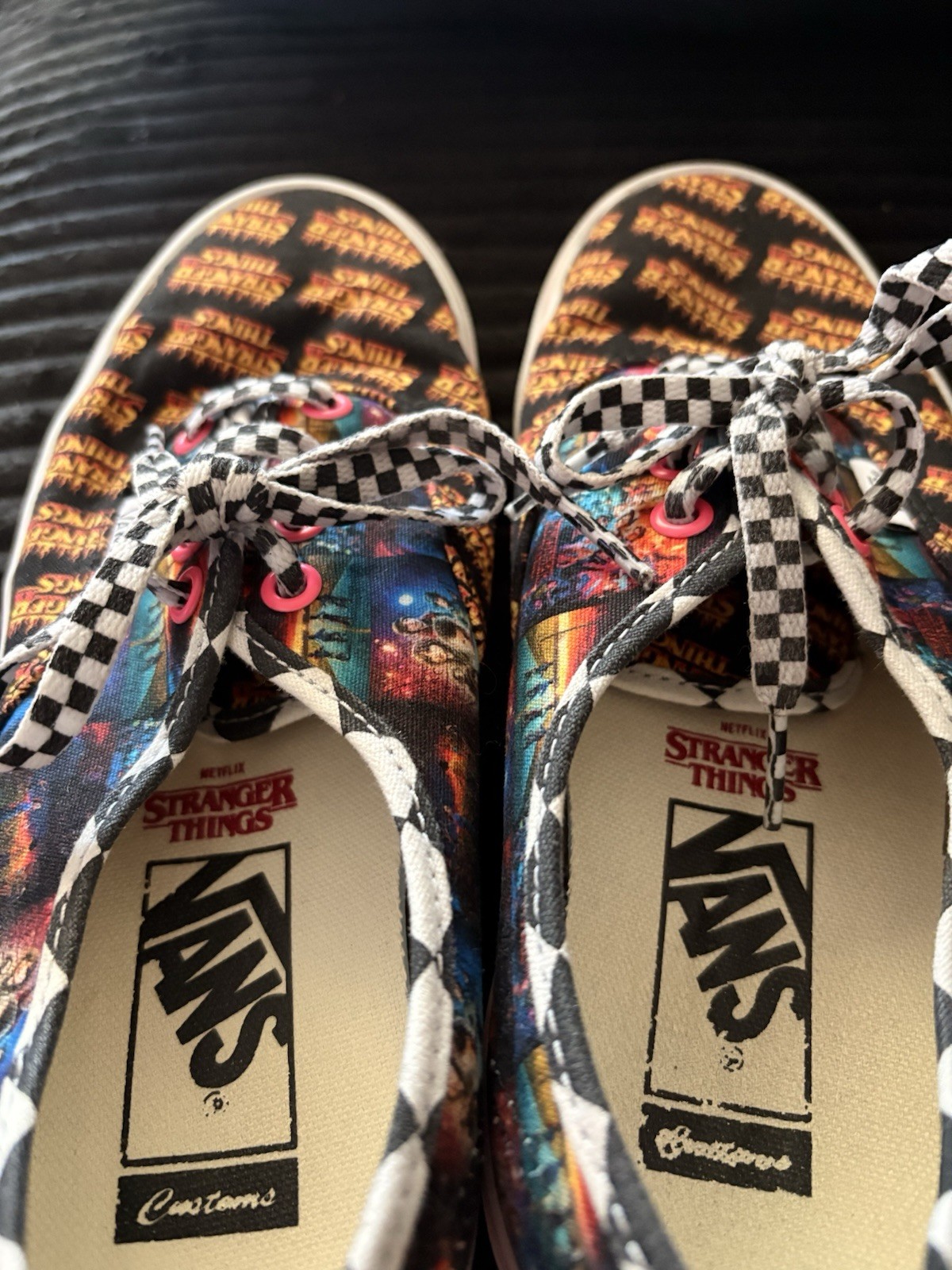 VANS Customs Stranger Things Checkered Canvas Sne… - image 7