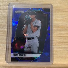 2025 Panini Prizm Randy Johnson Blue Cracked Ice Prizm #43 New York Yankees A45