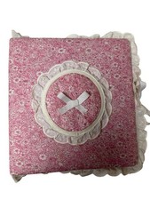 Vintage Handmade Floral Photo Album Cottagecore Pink Lace Scrapbook