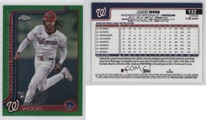 2025 Topps Chrome Green Refractor /99 James Wood #132 Rookie RC