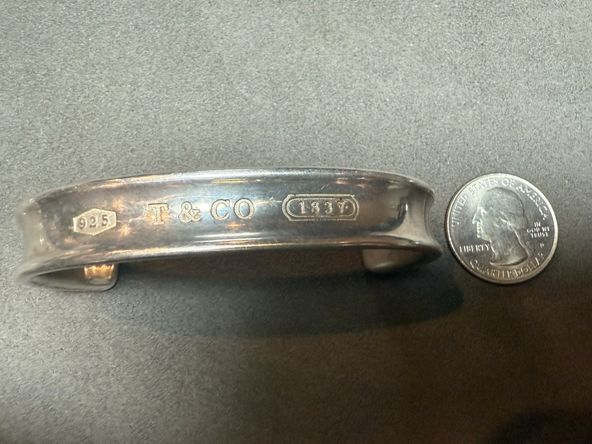 1997 Tiffany & Co 925 T & CO 1837 Sterling Silver Cuff Bracelet