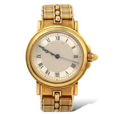 Breguet Marine Horloger De La Marine Automatic 18K Gold Silver Guilloché Dial