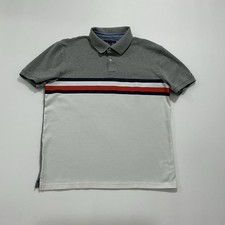Tommy Hilfiger Custom Fit Colorblock Polo Shirt Men  s Size XL Short Sleeve Gray