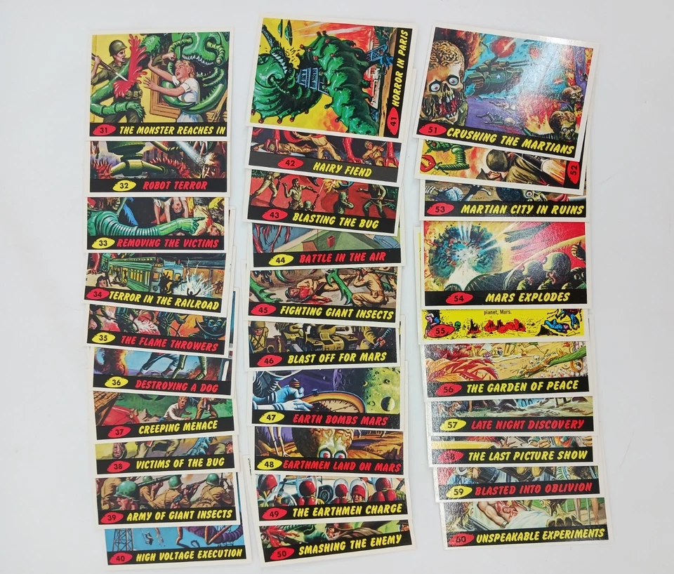 Topps Mars Attacks Trading Cards 1994 ristampa deluxe set base completo di 100 - Immagine 4 di 4