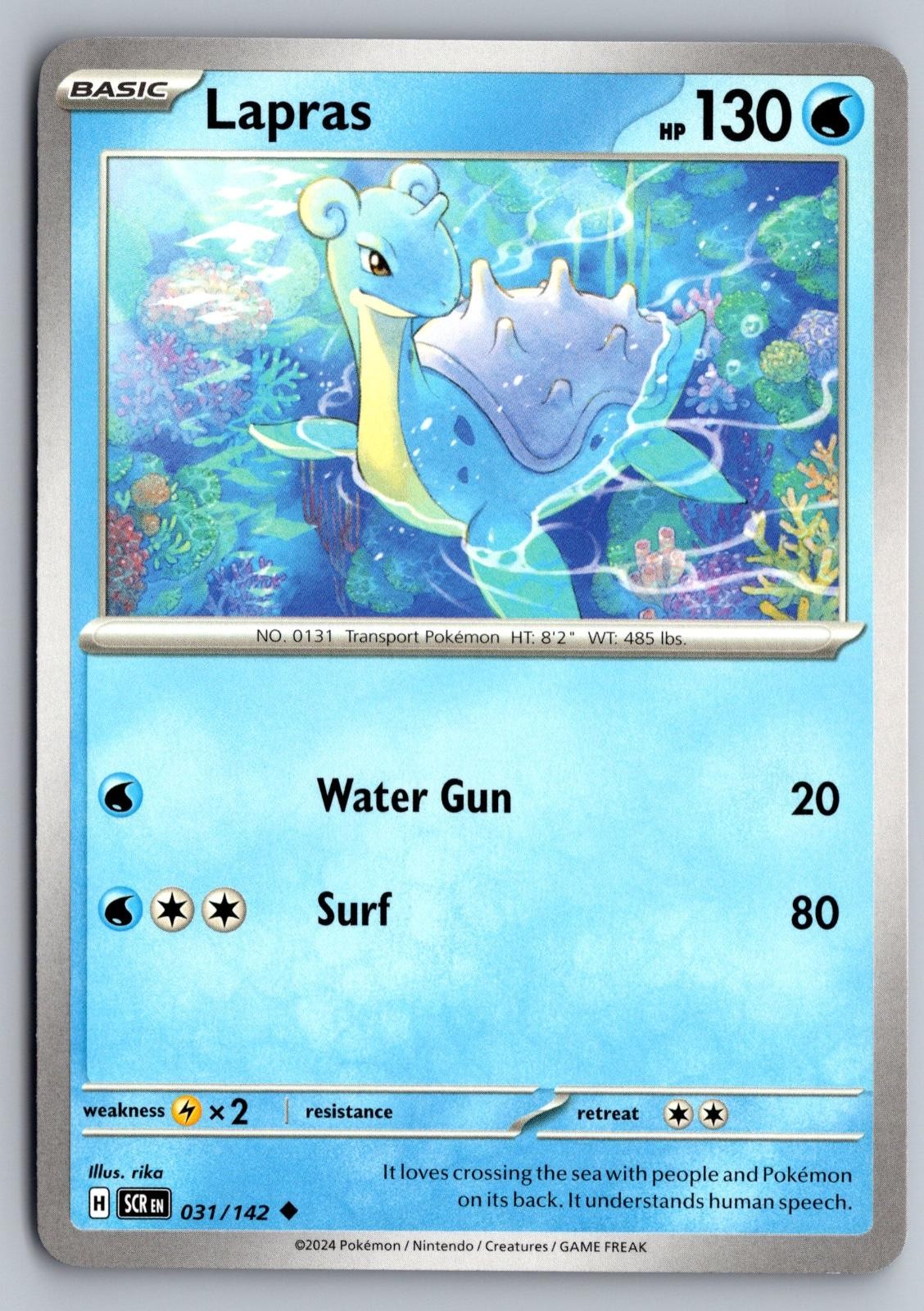 Lapras 31/142 Uncommon Stellar Crown Pokemon Near Mint