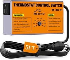 Attic Fan Thermostat-Control, Adjustable Thermostat with Overload Protector, ...