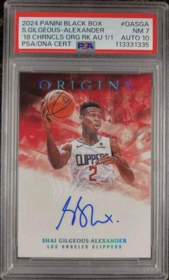 2018 Panini Origins Shai Gilgeous-Alexander Rookie Auto Black Box Platinum 1/1