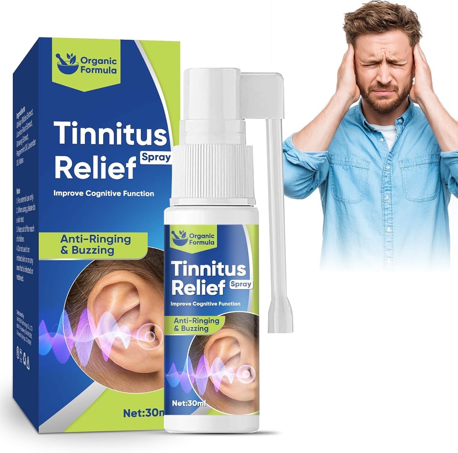 Stop Ringing Ear Drop Tinnitus Relief Spray Ringing Ears Drops Natural Treatment Stop Ringing ...