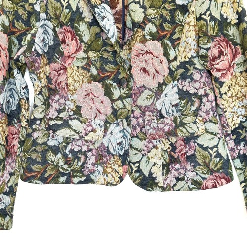 Crazy Horse Blazer Women's Large Floral Tapestry Long Sleeve Pockets Jacket - Picture 4 of 9