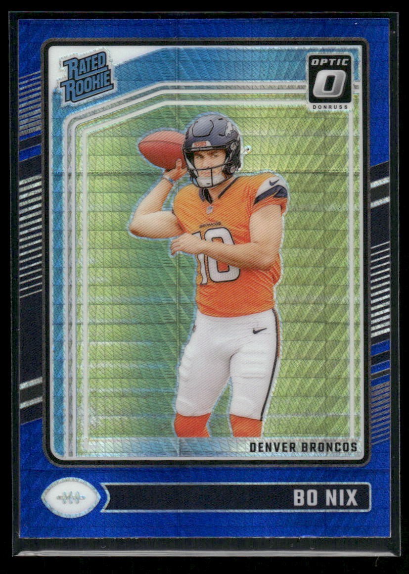 2024 Donruss Optic Bo Nix #209 Blue Hyper Prizm (RC)