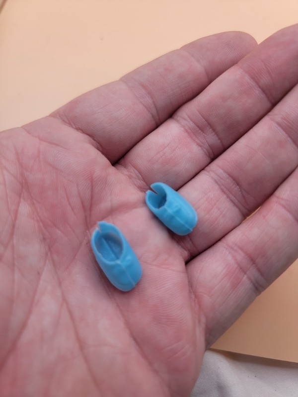 Mini Doll Shoes Vintage Made In Germany Light Blue 
